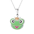 Stainless Steel Cute Enamel Frog Charm Pendant Custom Necklace Jewelry